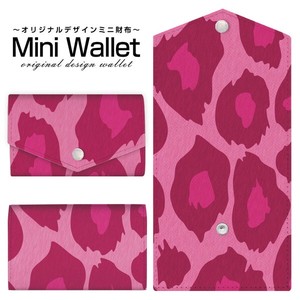 コンパクトだけど大容量 豊富なデザインから選べるミニ財布 レオパード柄type2ピンク