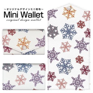 コンパクトだけど大容量 豊富なデザインから選べるミニ財布 カラフル雪の結晶