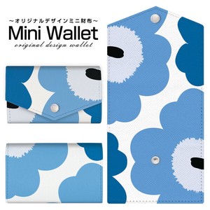 コンパクトだけど大容量 豊富なデザインから選べるミニ財布 北欧風花柄type2ブルー