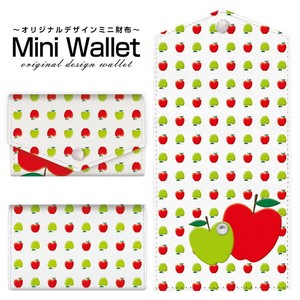 コンパクトだけど大容量 豊富なデザインから選べるミニ財布 りんごイラスト