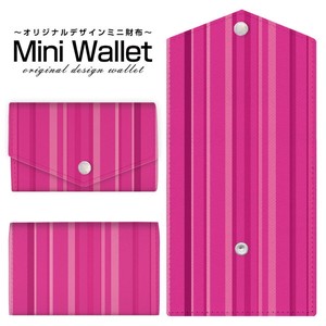 コンパクトだけど大容量 豊富なデザインから選べるミニ財布 ビビッドピンクストライプ