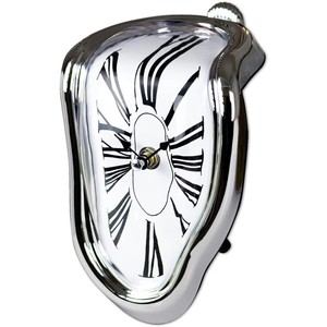 サルバドール・ダリ 溶ける時計、ホームインテリア装飾 棚の為の溶けた時計 シルバー壁彫刻（輸入品）
