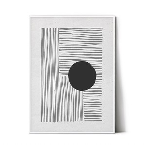 ミニポスター【 抽象画 301 】 北欧　モノトーン　ボタニカル　白黒　モノクロポスター