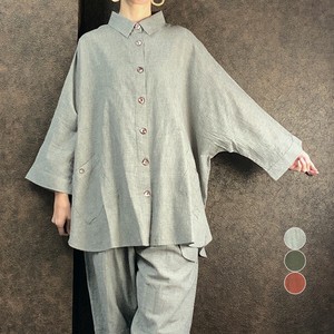 Button Shirt/Blouse Dolman Sleeve Cotton