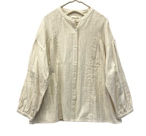 Button Shirt/Blouse Double Gauze Sleeve Blouse