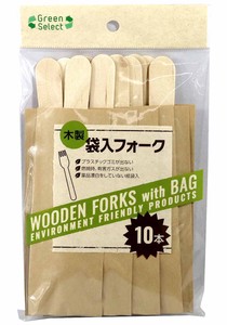 GreenSelect木製袋入ﾌｫｰｸ16cm10本【まとめ買い10点】【キャンプ用品】