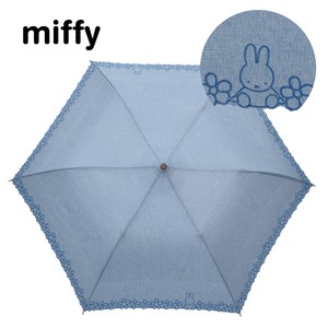 ◆2023新作◆【miffy】婦人用晴雨兼用折傘スカラー刺繍☆晴雨兼用・折りたたみ傘☆