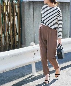 ★カットジョーゼット　イージーテーパードパンツ　オフィス　セットアップ可　 SS