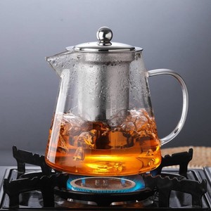高耐熱ポット 450/750ML 直接コンロ可能 お茶 紅茶 コーヒー 付蓋 ガラス 便利 茶こし インスタBQ516