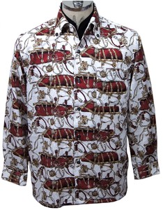 Button Shirt Long Sleeves Printed Made in Japan