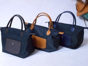 Water-Repellent Nylon attached leather Bag Made in Japan