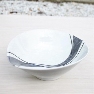 グレー中鉢  カレー皿 楕円皿 オーバルプレート[日本製/有田焼/和食器]