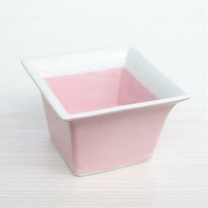 ピンク釉渕ラスター反角中付 小鉢   [日本製/有田焼/和食器]