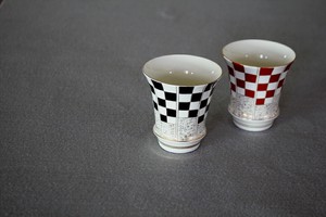 Barware Red Arita ware Checkered Made in Japan
