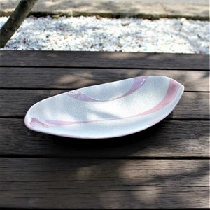 ピンク釉楕円皿 焼皿 刺盛り [日本製/有田焼/和食器]