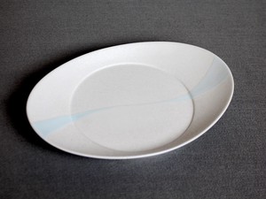 釉流水楕円皿 中 焼皿 刺盛り [日本製/有田焼/和食器]
