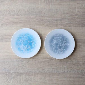 泡シリーズ 16.5cm round plate プレート blue gray やま平 [日本製/有田焼/和食器]