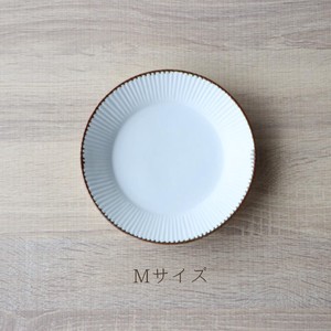 渕サビしのぎ皿プレート  Mサイズ 白 ホワイト 皓洋窯 [日本製/有田焼/皿]