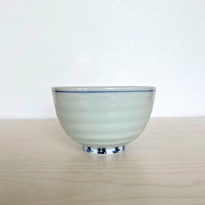 福寿柄飯碗 ネイビー ブルー 青  [日本製/有田焼/茶碗]