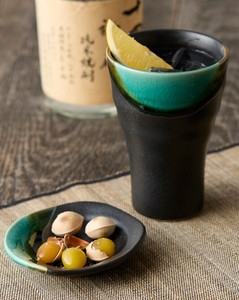釉彩　カップ小皿　木箱入　緑【日本製　美濃焼】（陶器　磁器　カップ　小皿　父の日）