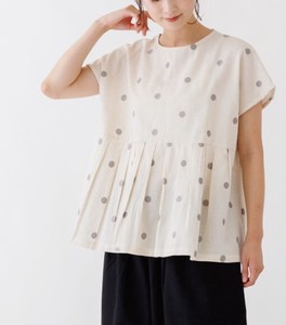 Button-Up Shirt/Blouse Cotton Linen Embroidered