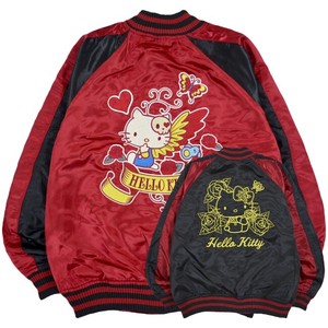Jacket Baseball Jacket Reversible Sanrio Hello Kitty Embroidered 2-way