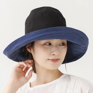 Sale　リバーシブル リネンハットUVカット　紫外線対策　夏帽子　おしゃれ　ナチュラル