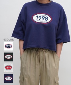 1998オーバル柄裏毛ショート丈5分袖（裾,袖切りっ放し）