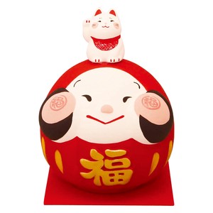 Animal Ornament Piggy Bank Red L size