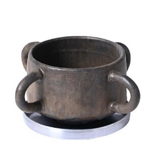 【美濃焼プランター/日本製】＊64840 HANDLE PLANTER BRONZE