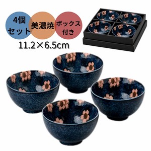 Mino ware Rice Bowl Gift Set Japanese Plum Made in Japan