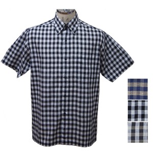 Button Shirt Plaid Short-Sleeve Made in Japan