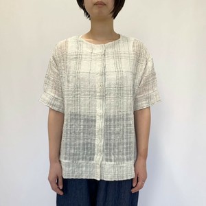 【SALE】 【mano a mano】リネンチェック2way　プルオーバー