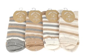 Crew Socks Organic Cotton Border 3-colors
