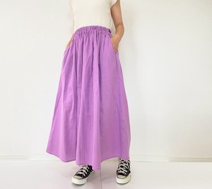 裙子 double 紫色 双层纱布 到脚踝长裙
