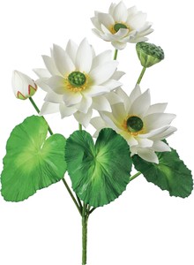 【造花】ロータスブッシュ　ホワイト　FB−2630W
