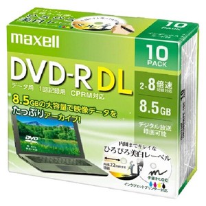 マクセル データ用DVD-R DL ひろびろワイド(美白)レーベル 8.5GB 2-8倍速(10枚入り) DRD85WPE.10S