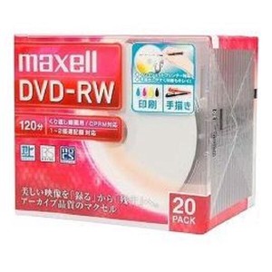 マクセル 録画用DVD-RW ひろびろホワイトレーベル 120分 1-2倍速(20枚入り)DW120WPA.20S