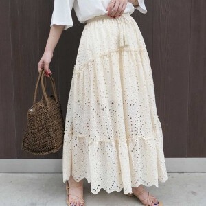 Skirt Flare Transparency Long Skirt Bottoms Summer Spring Tiered