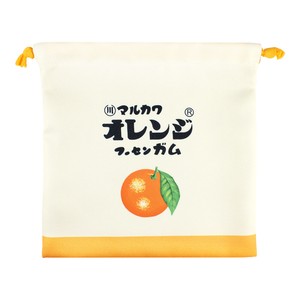 【ティーズ】お菓子シリーズフラット巾着　マルカワフーセンガムレトロ／オレンジ