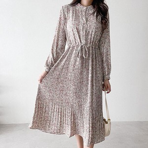 Casual Dress Small Floral Pattern Long One-piece Dress flower