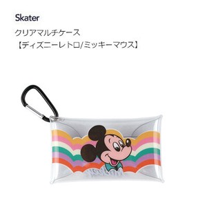 化妆包 米老鼠 Skater 复古 透明 Disney迪士尼