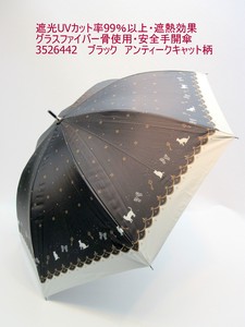 2023春夏新作）晴雨兼用長傘-婦人　遮光UVカット率99％以上遮熱効果グラスファイバー骨使用安全手開き傘