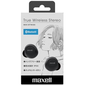 マクセル Maxell Bluetooth対応完全ワイヤレスカナル型イヤホン ブラック MXH-BTW300(BK)