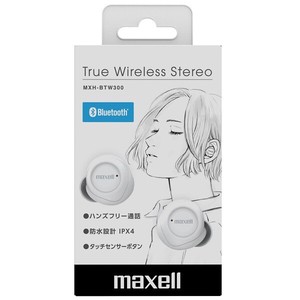 マクセル Maxell Bluetooth対応完全ワイヤレスカナル型イヤホン ホワイト MXH-BTW300(WH)