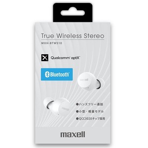 マクセル Maxell Bluetooth対応完全ワイヤレスカナル型イヤホン ホワイト MXH-BTW510(WH)