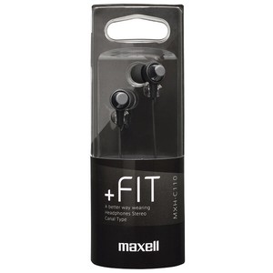 マクセル Maxell カナル型ヘッドホン +FiT ブラック MXH-C110 BK
