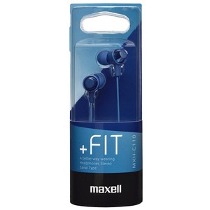マクセル Maxell カナル型ヘッドホン +FiT ダークブルー MXH-C110 DB