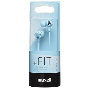マクセル Maxell カナル型ヘッドホン +FiT ライトブルー MXH-C110 LB