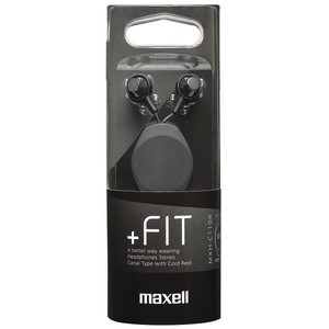 マクセル Maxell カナル型ヘッドホン +FiT ブラック MXH-C110R BK